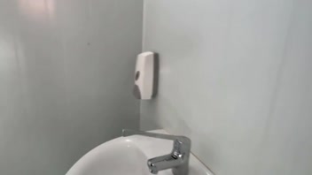 Shocked Beach Girl Catches Me in Public Bathroom & Helps Me Finish!