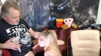 Explosive Finish on Roxy's Chest After Intense Deepthroat