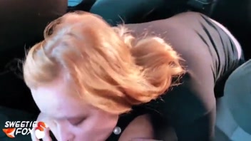 Fiery Redhead's Wild Taxi Ride POV - Suck & Swallow!